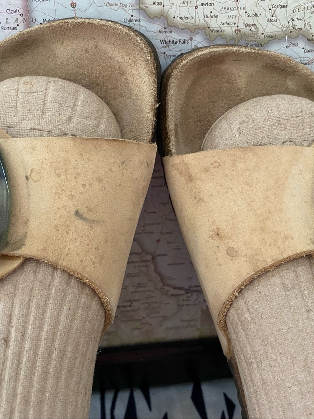 Pre-owned Birkenstock Madrid Big Buckle Sandal in Nubuck Leather Tan 39/8 Women - Picture 3 of 11